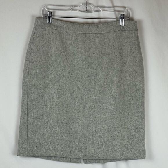 J Crew Classic Light Gray Wool Blend Academia Prep Career Skirt NWOT Size 8 - Picture 2 of 13